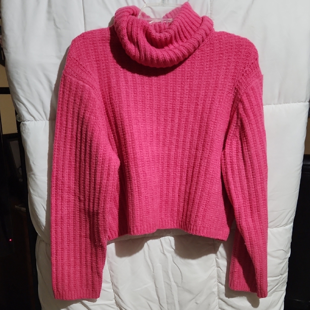 Universal Thread Pink Cowl Neck Sweater Ribbed Knit